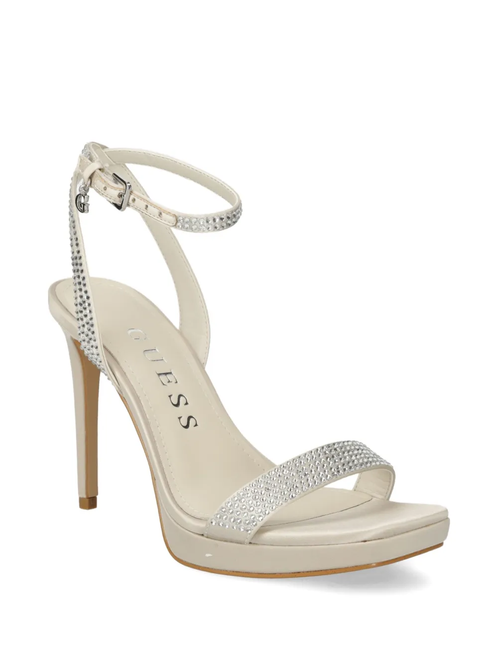Guess Usa Rhinestone Strap Sandals In Neutral