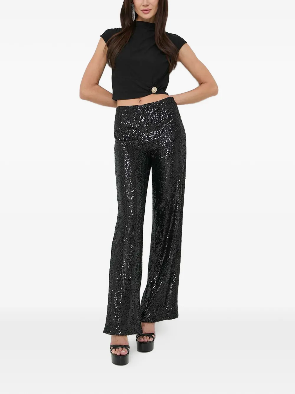 GUESS USA Broek met pailletten - Zwart
