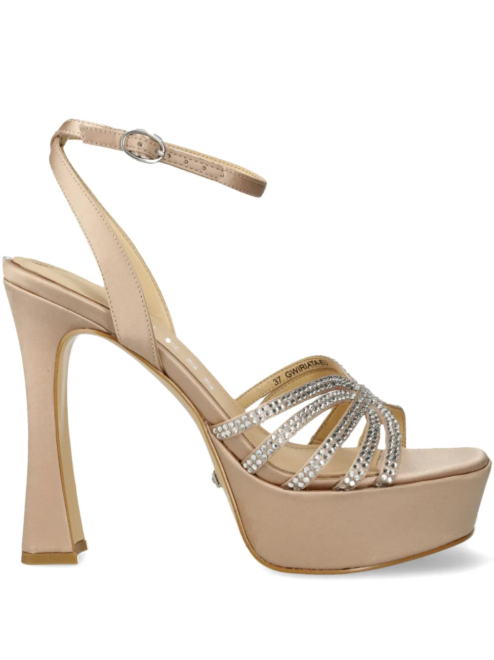 GUESS USA 135mm rhinestone-satin sandals Neutrals