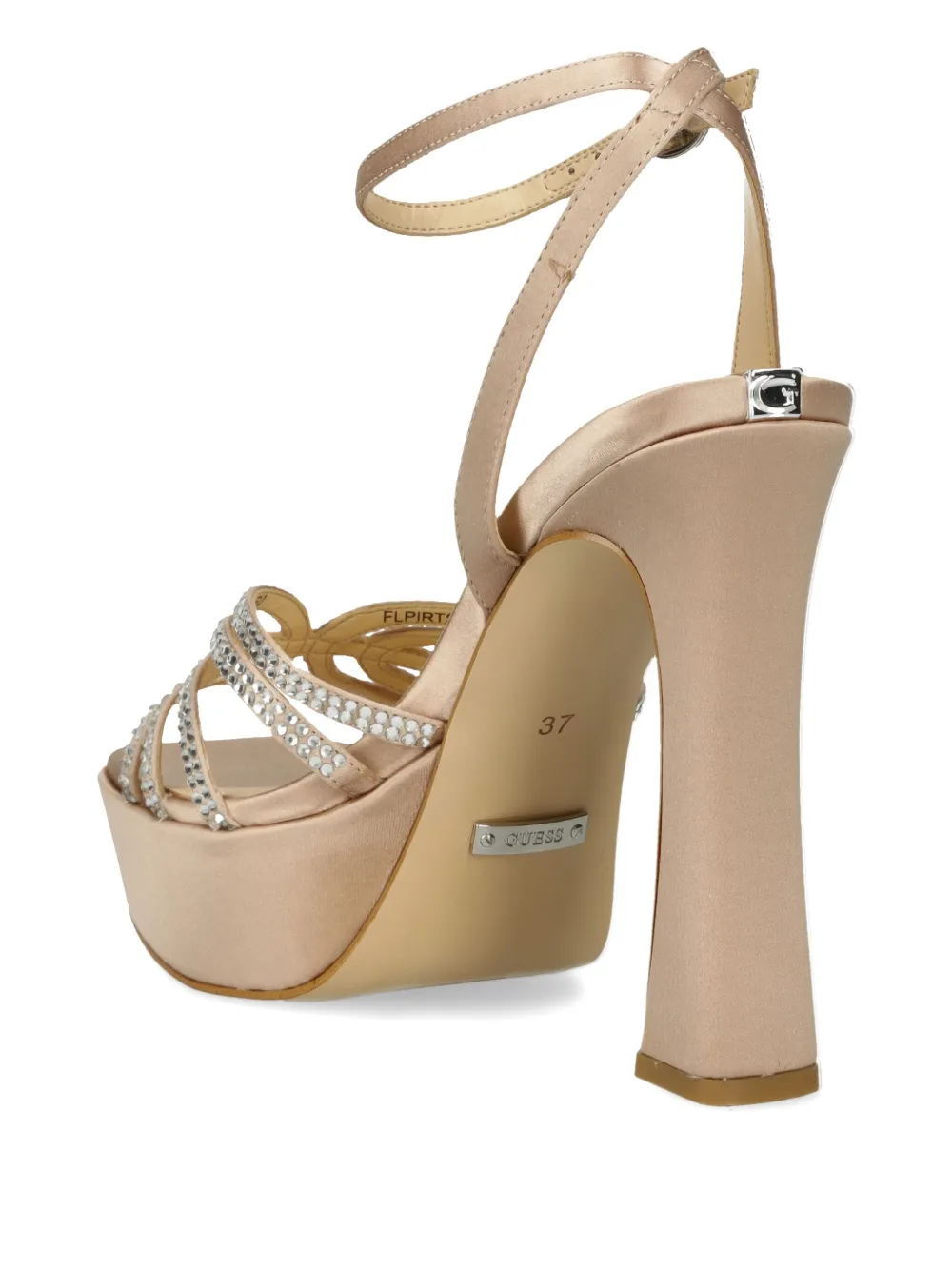 GUESS USA 135mm rhinestone-satin sandals Neutrals