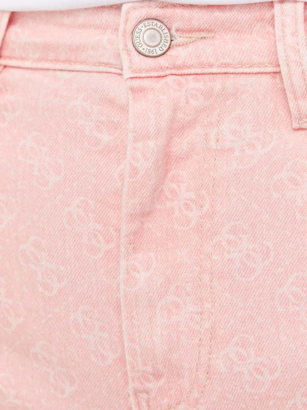 Guess Usa Frayed Pattern Shorts In Pink