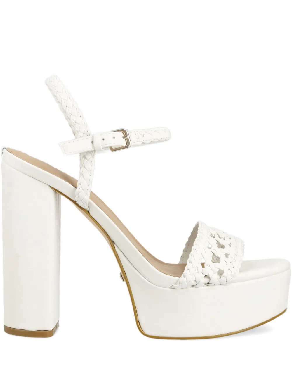 GUESS USA leather platform sandals White