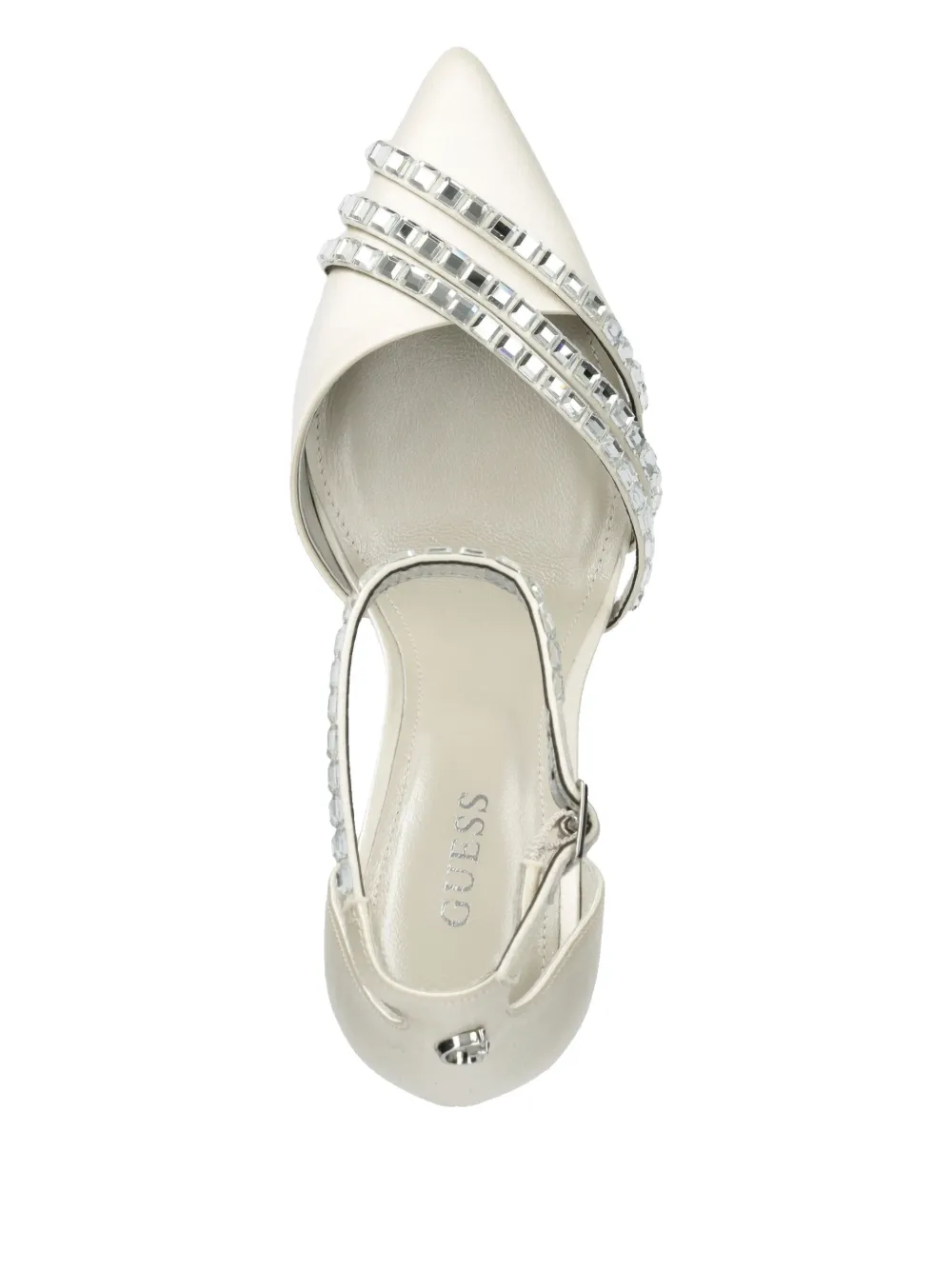 GUESS USA 105mm beaded pointed-toe pumps Neutrals