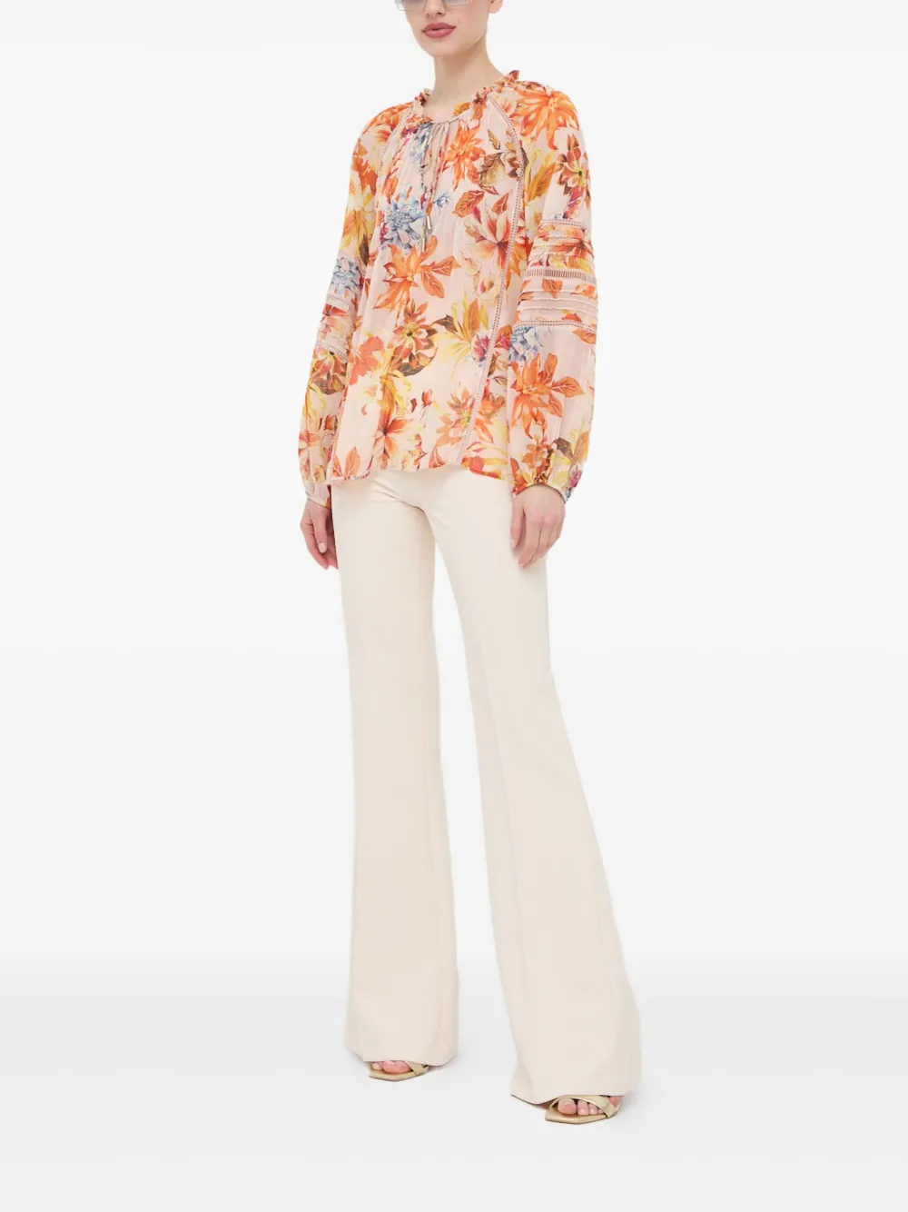 GUESS USA Blouse met bloemenprint - Beige