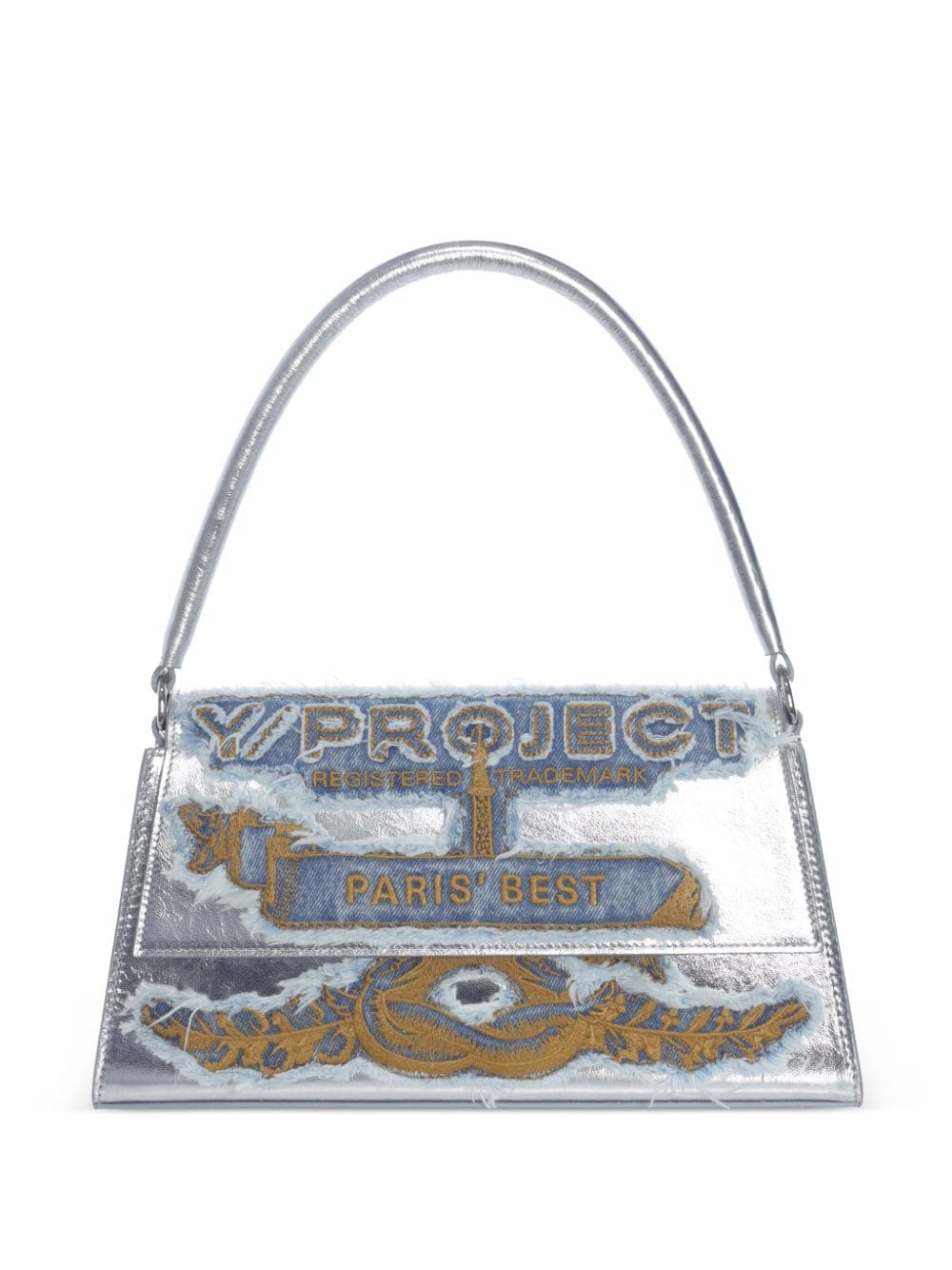 Shop Y/project Paris' Best Metallic Shoulder Bag In 灰色