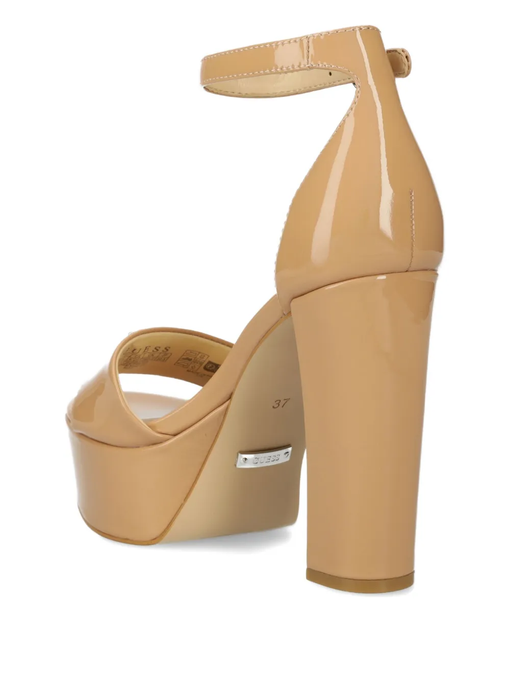 Guess Usa 120mm Leather Sandals In Neutrals