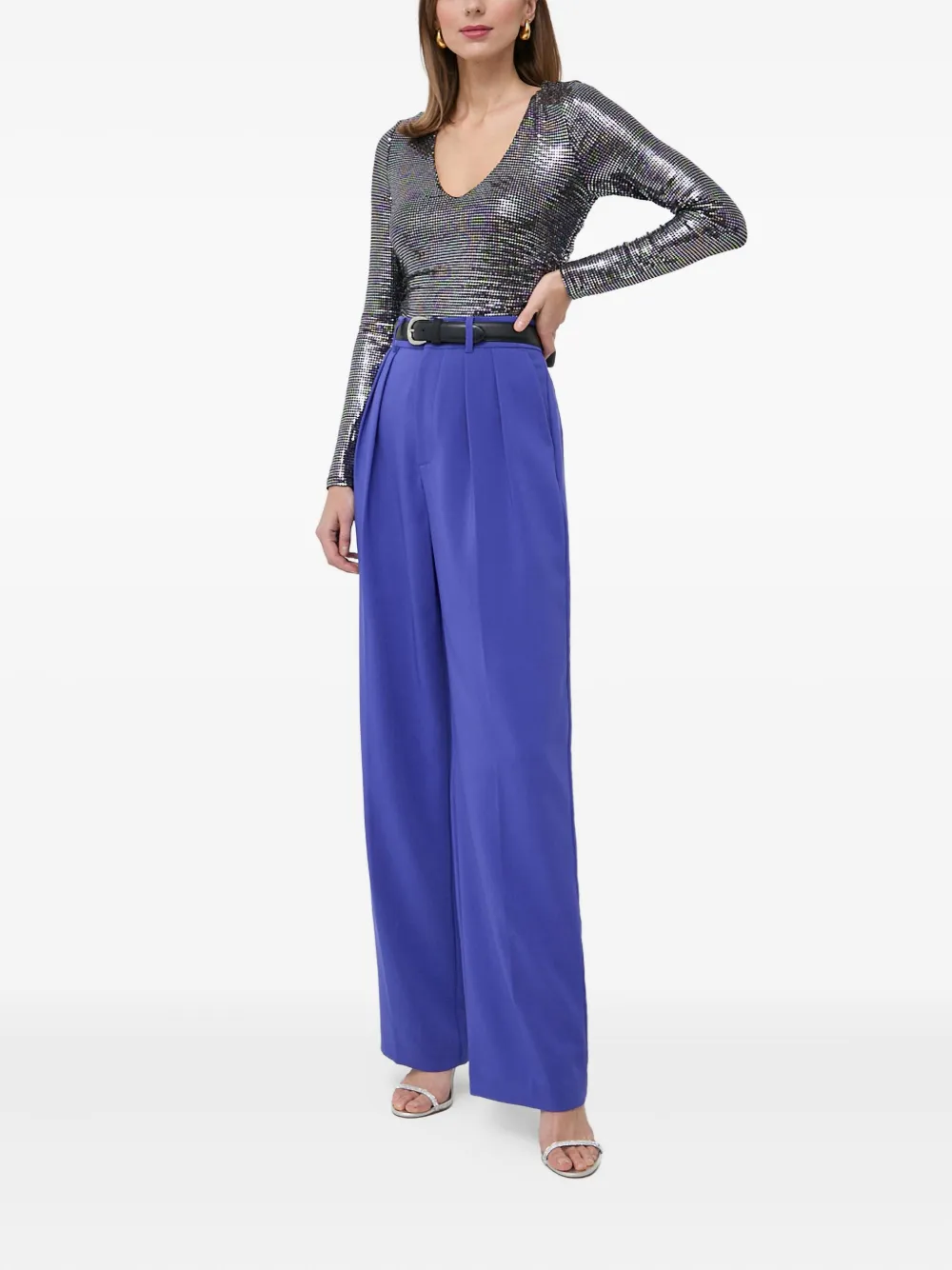 GUESS USA Blouse met pailletten en lange mouwen - Grijs