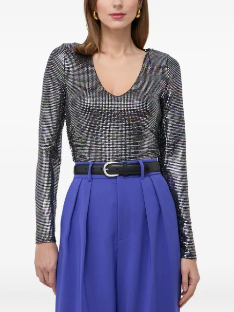 GUESS USA sequin long-sleeve top blouse