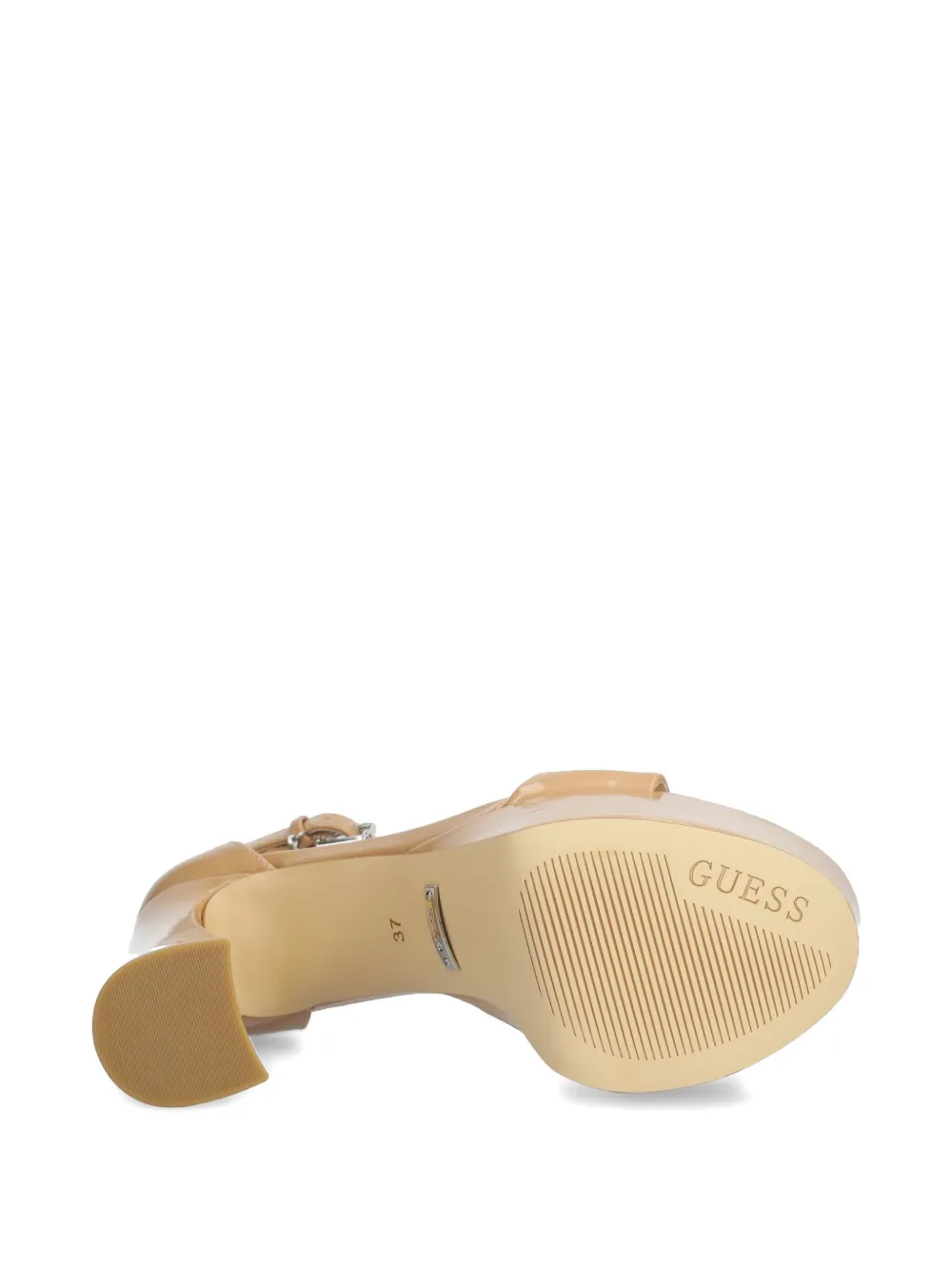 Guess Usa 120mm Leather Sandals In Neutrals