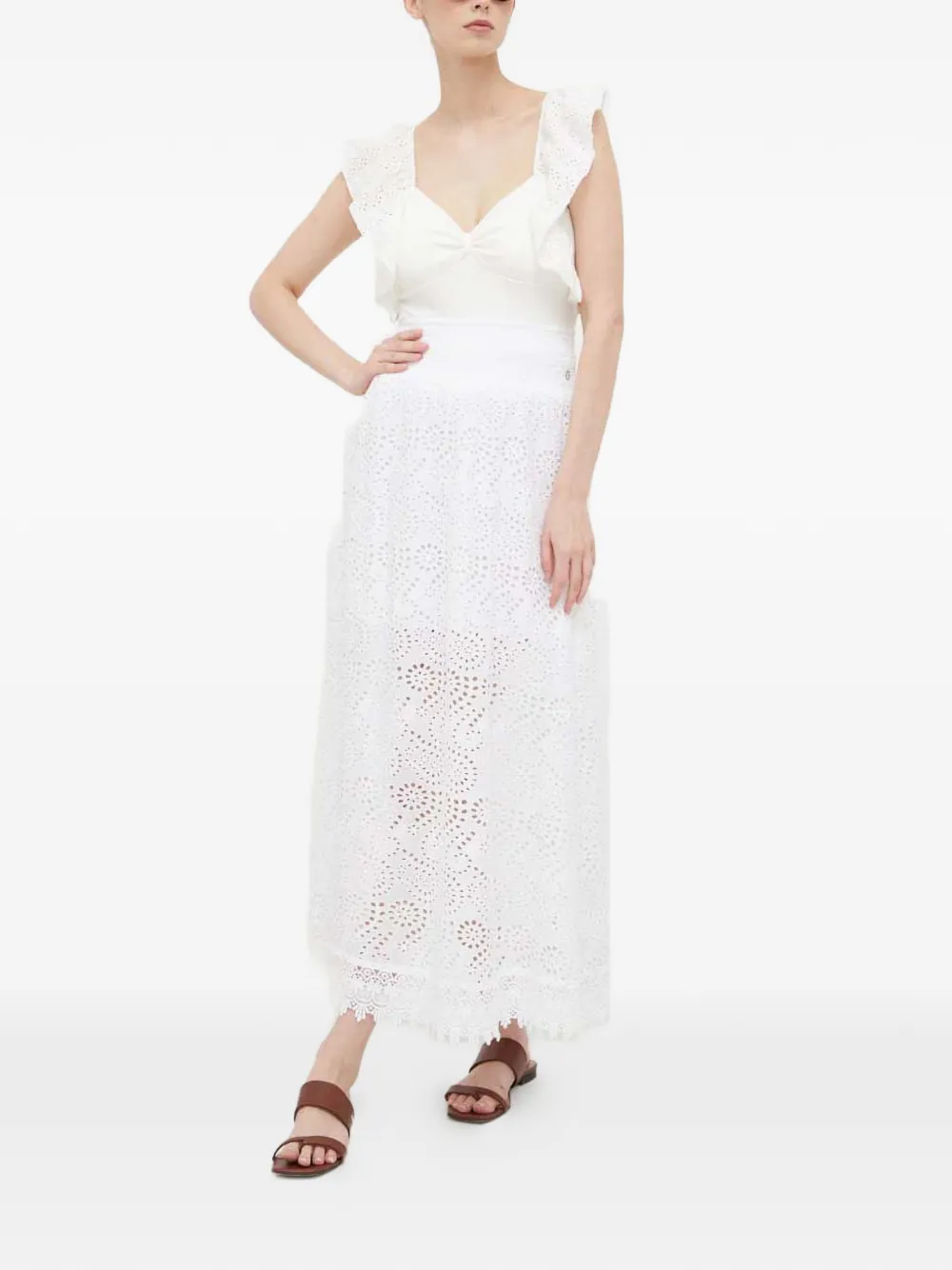 GUESS USA Broderie anglaise rok - Wit