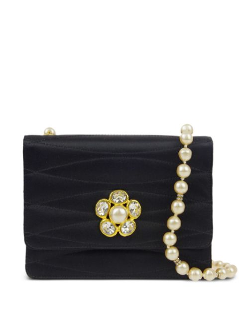 HOT SALE CHANEL 1990-2000 floral-applique shoulder bag Women