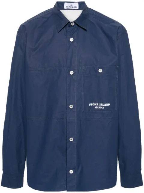 Stone Island stripe-detail shirt jacket