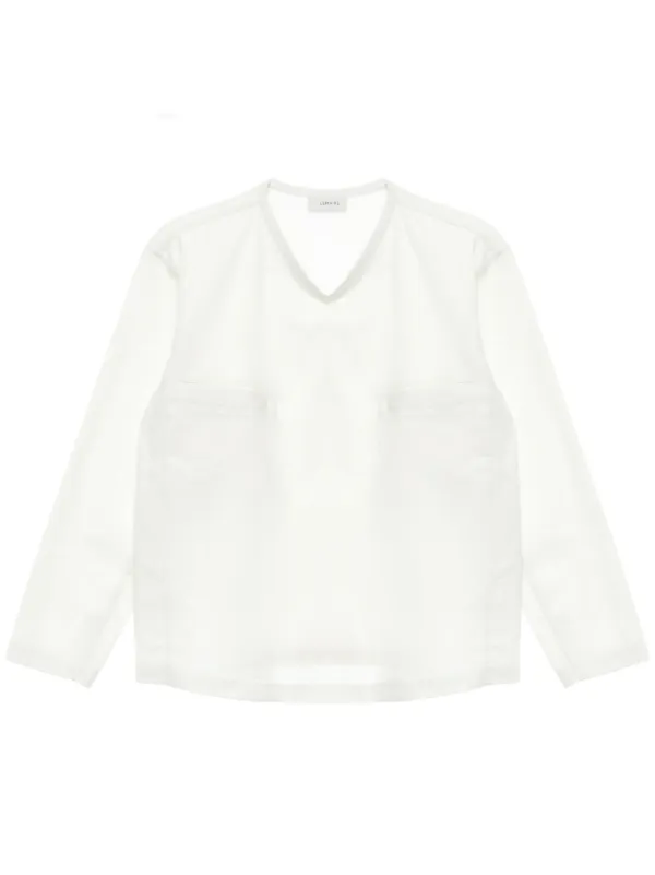 【LEMAIRE】Vネック 長袖Tシャツ LEMAIRE Vネック Tシャツ | ニュートラル | FARFETCH JP