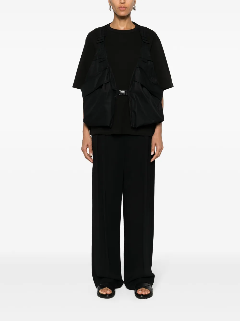 Shop Lemaire Gabardine-weave Cotton-blend Gilet In Black