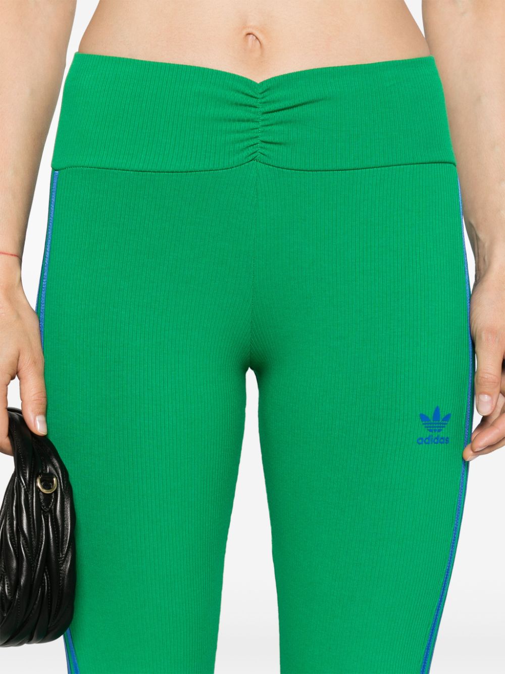 Shop Adidas Originals 3-stripes Flared Trousers In Green