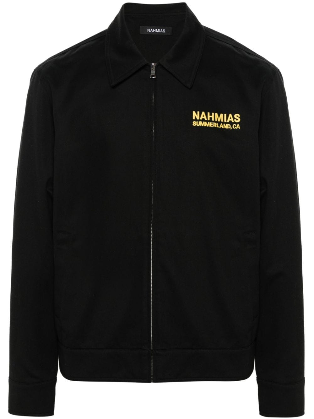 Shop Nahmias Landscape Logo-embroidered Jacket In Black