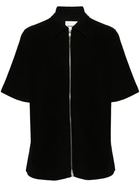 Jil Sander + towelling zip-up shirt