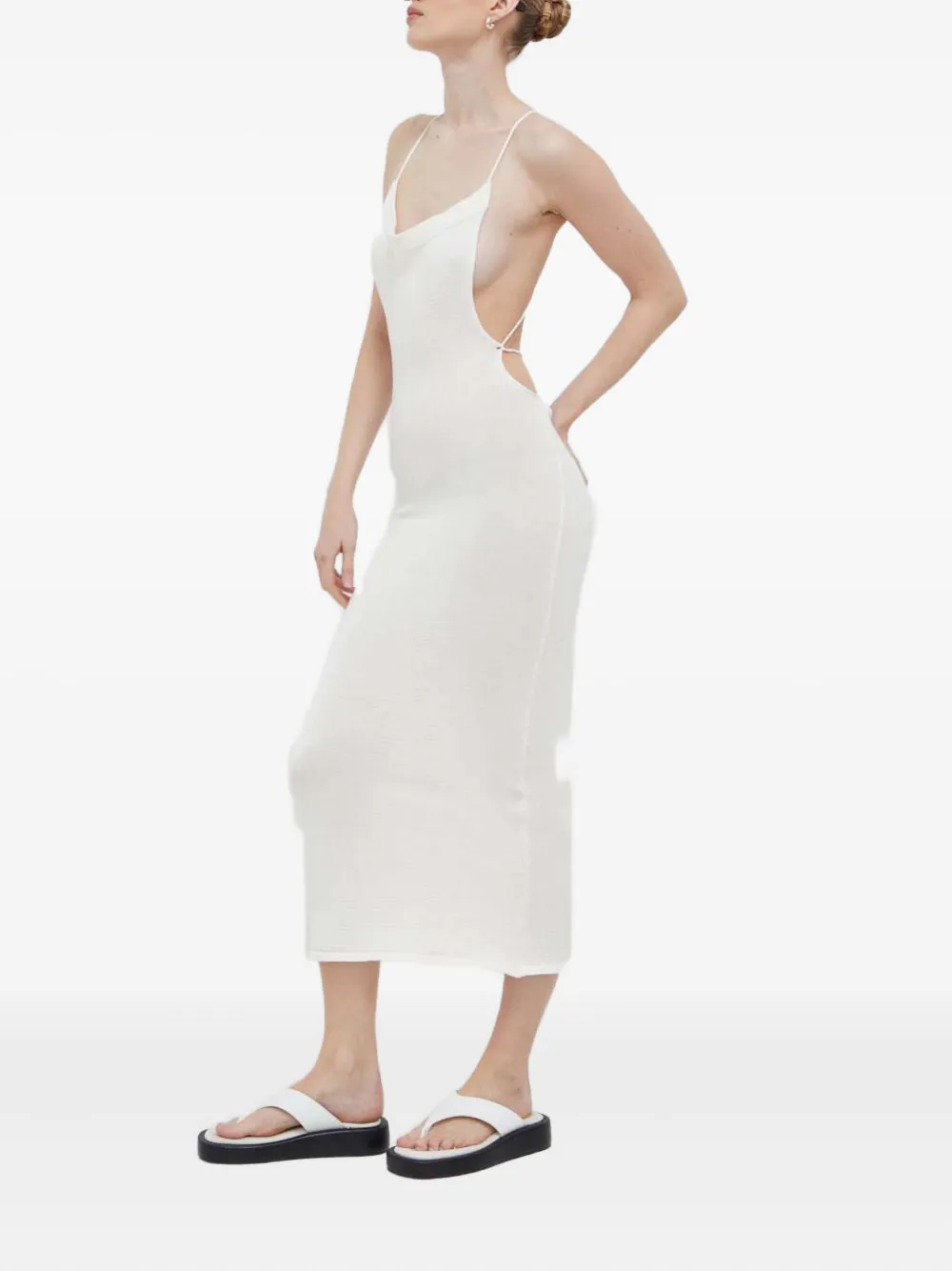 ALOHAS open-back midi dress - Wit