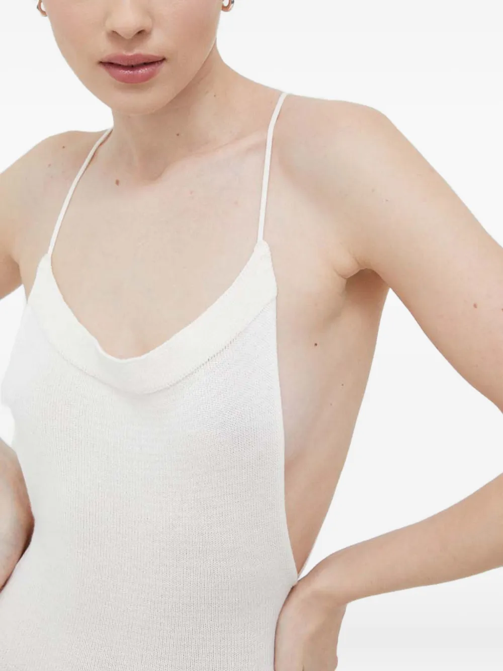 Alohas Open-back Midi Dress In White