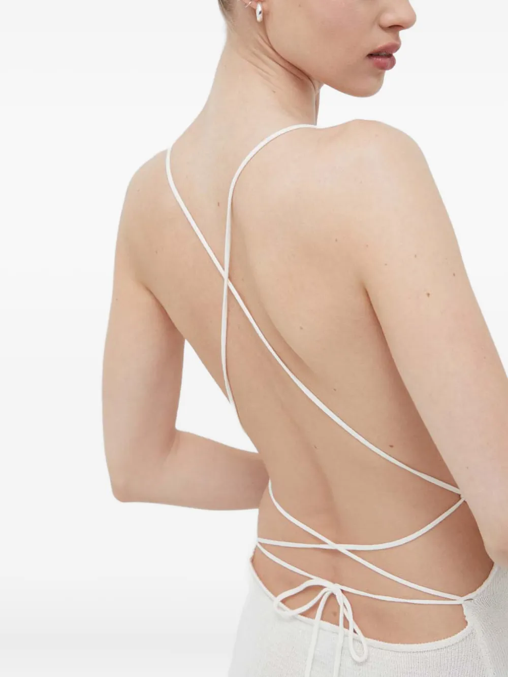 Alohas Open-back Midi Dress In White