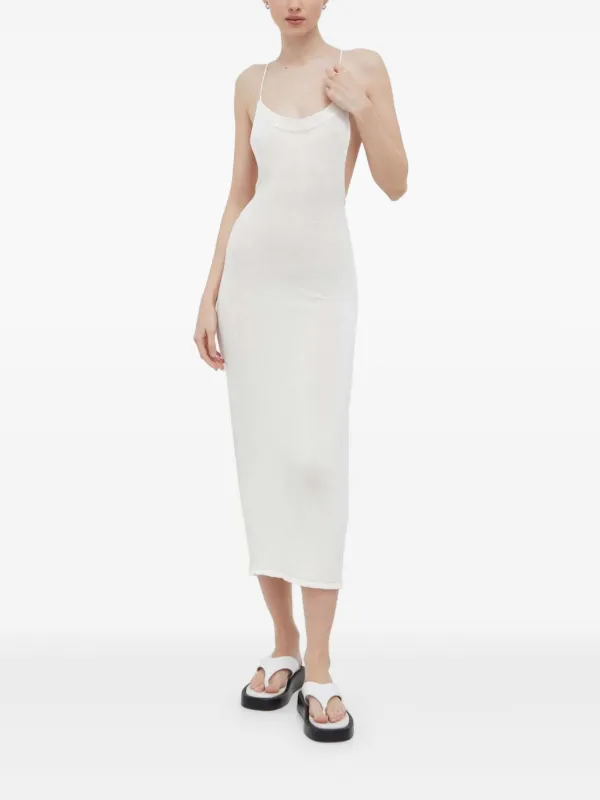 Alohas Open-back Midi Dress - White