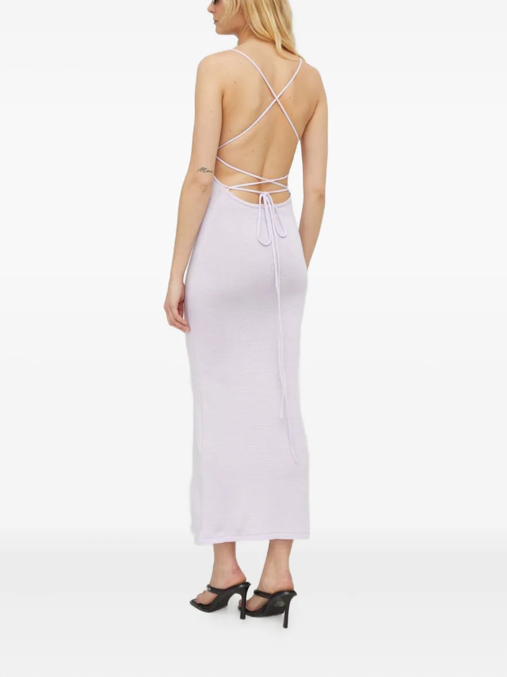 Alohas Open-back Midi Dress In White