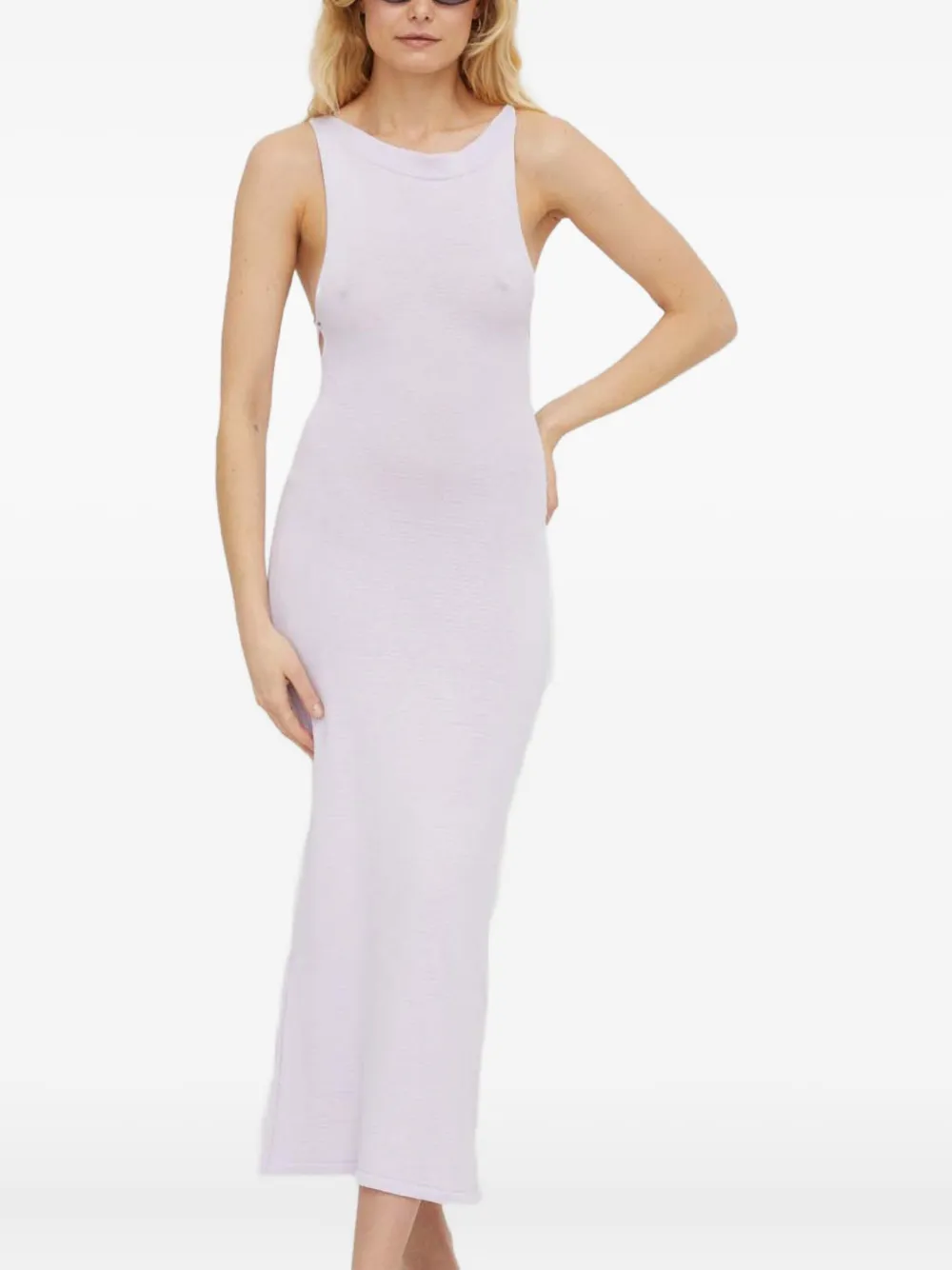 Alohas Open-back Midi Dress In White