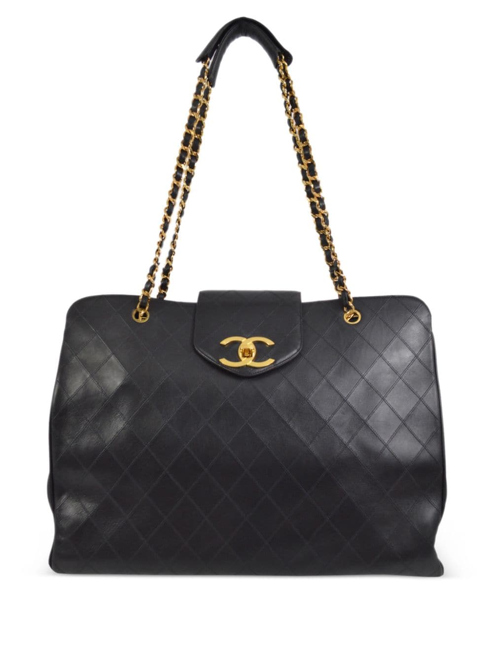 Pre-owned Chanel 1995 Supermodel Tote Bag In Black