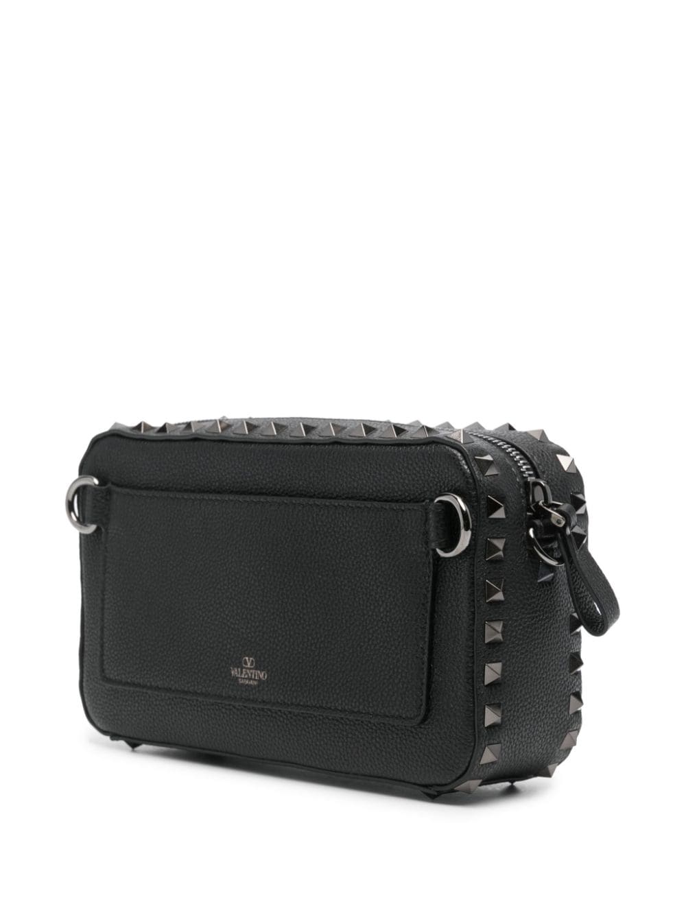 Shop Valentino Rockstud Leather Cross Body Bag In Black