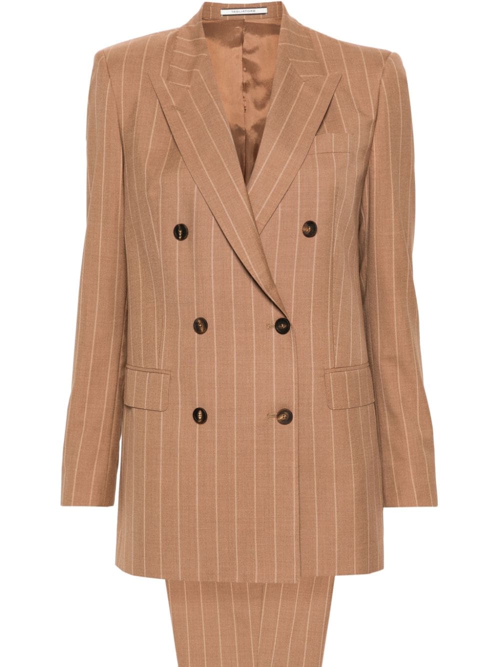 Tagliatore Jasmine striped double-breasted suit - Brown