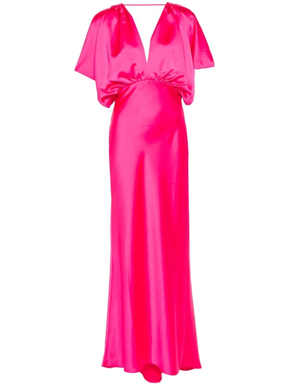 Pinko Satin Maxi Dress In Pink