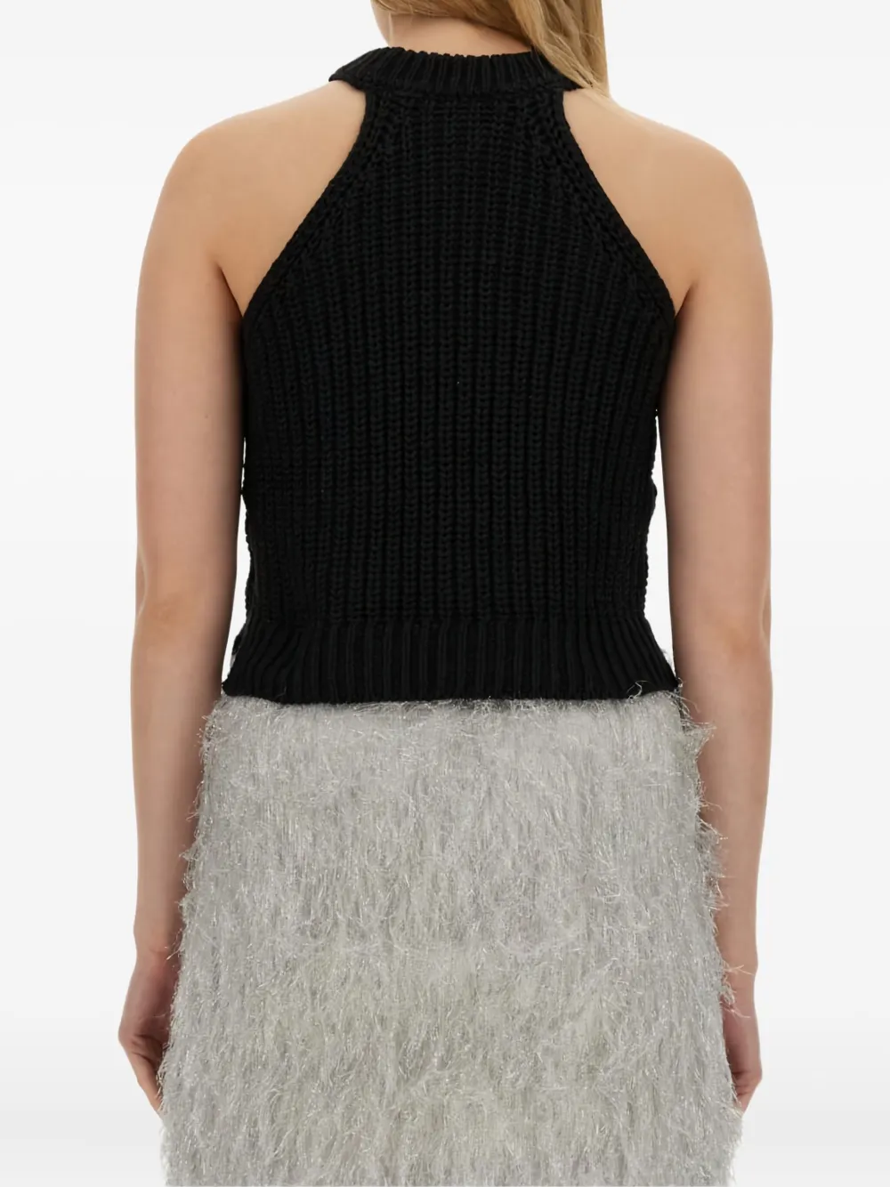 Alysi halter-neck tassel top Zwart
