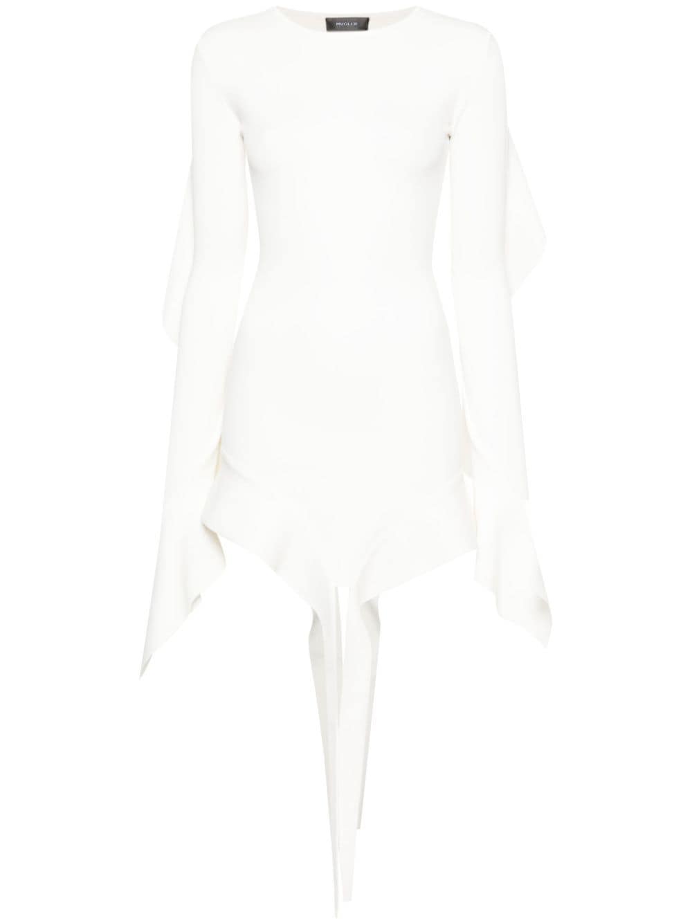 Mugler Draped-detail Dress In White