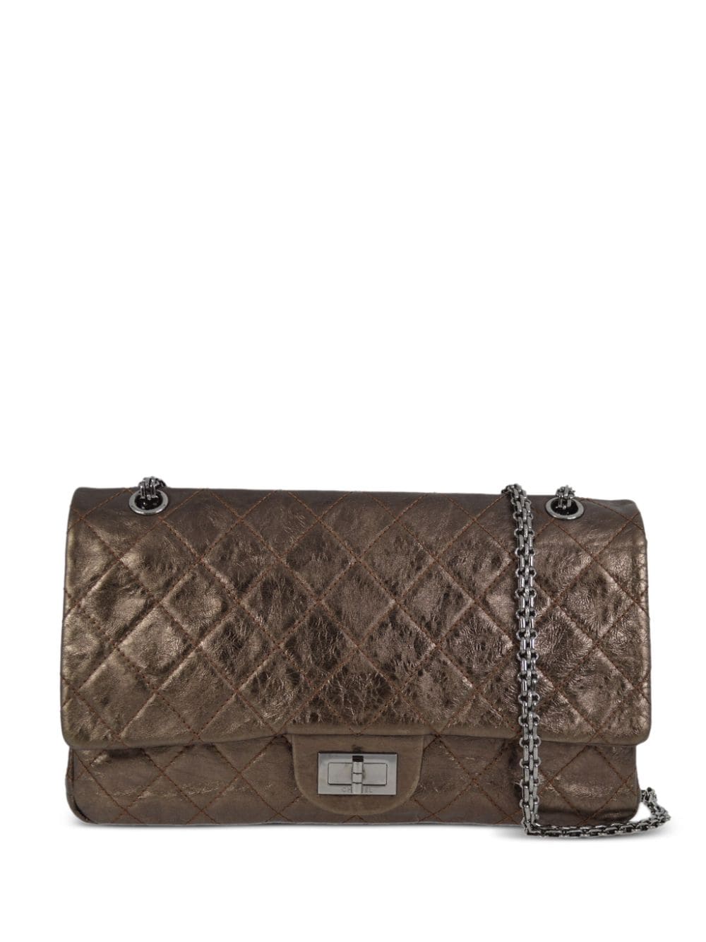 Pre-owned Chanel 2008 2.55 Reissue Shoulder Bag In Brown