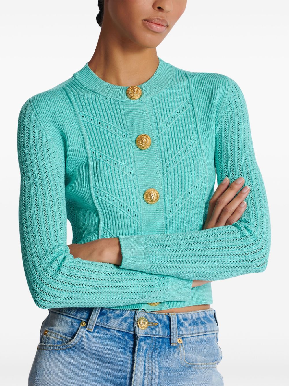 Affordable Balmain embossed-buttons cardigan Women