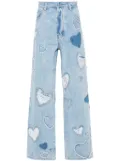 Nahmias patchwork wide-leg jeans - Blue