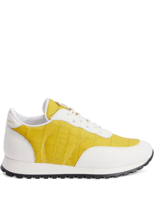 Giuseppe Zanotti Jimi crocodile-effect Leather Sneakers Yellow