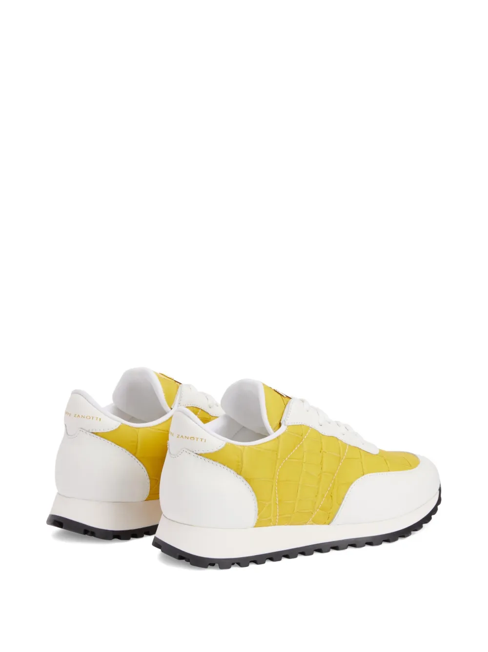 Giuseppe Zanotti Jimi crocodile-effect leather sneakers Geel
