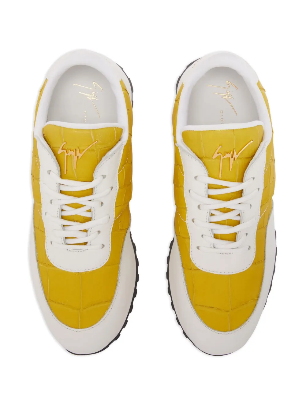 Giuseppe Zanotti Jimi crocodile-effect leather sneakers Yellow