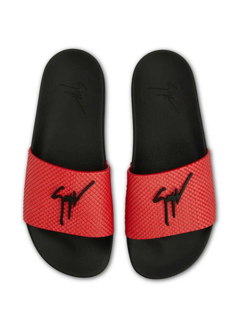 Giuseppe Zanotti Slippers met logo Rood