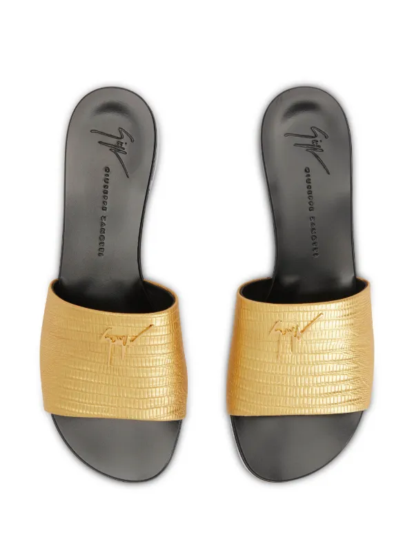 Giuseppe Zanotti Shirley Leather Sandals | Gold | FARFETCH