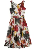 Samantha Sung floral-print linen dress - White