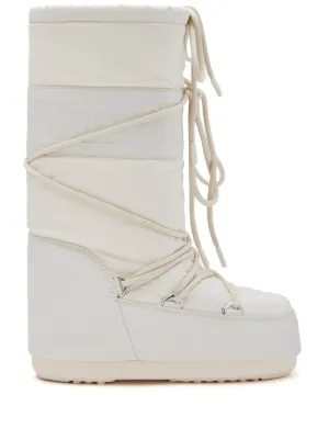 Moon Boot faux-fur lace-up Sneakers | White | FARFETCH IN