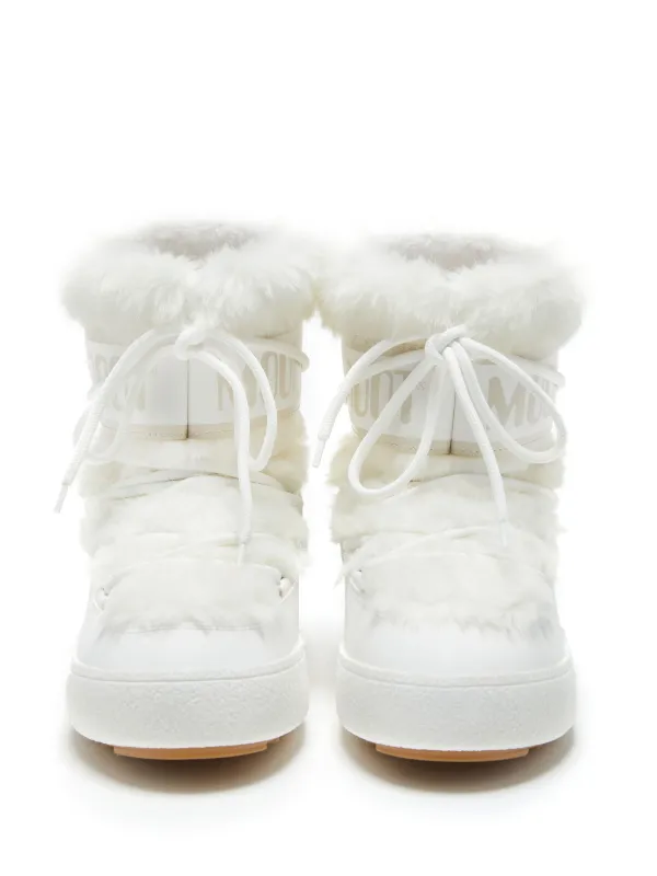 MOON BOOT ホワイト ファーブーツ MOON BOOT MB ICON FAUX FUR WHITE （ムーンブーツ エムビー