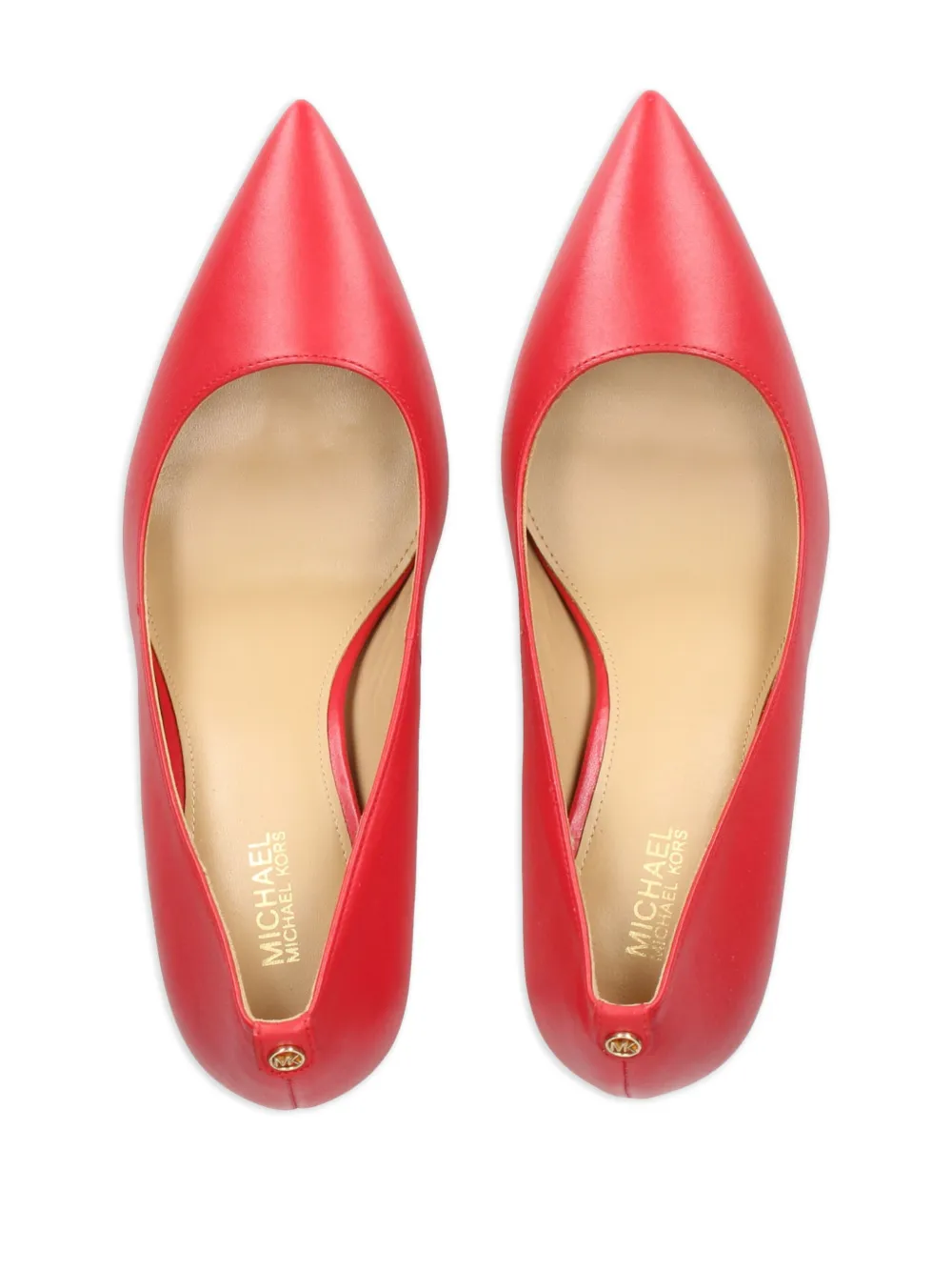 Shop Michael Michael Kors Alina Flex 75mm Leather Pumps In Red