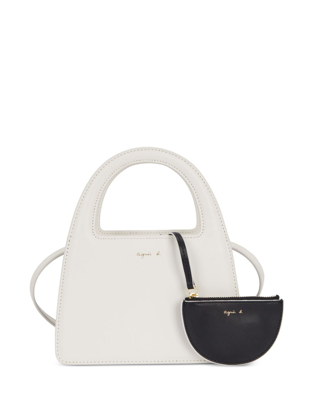 Agnès B. Leather Tote Bag In White