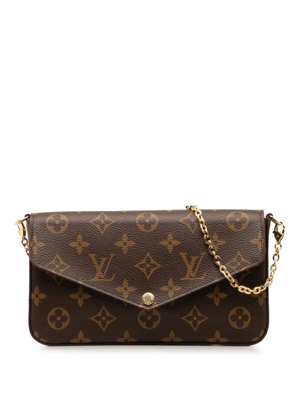 Pre-owned Louis Vuitton 2018 Felicie Clutch Bag In Brown