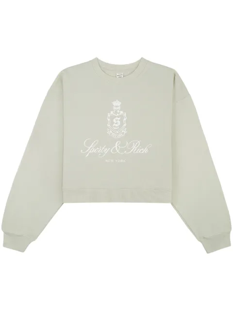 Sporty & Rich Vendome cropped cotton sweatshirt 