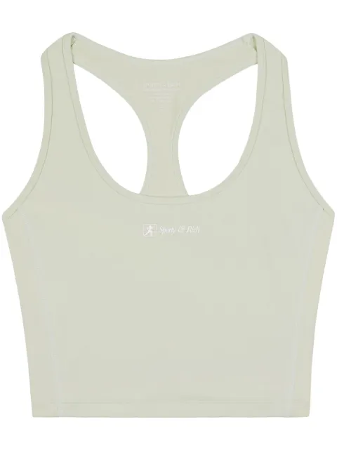 Sporty & Rich Runner Script cropped tank top