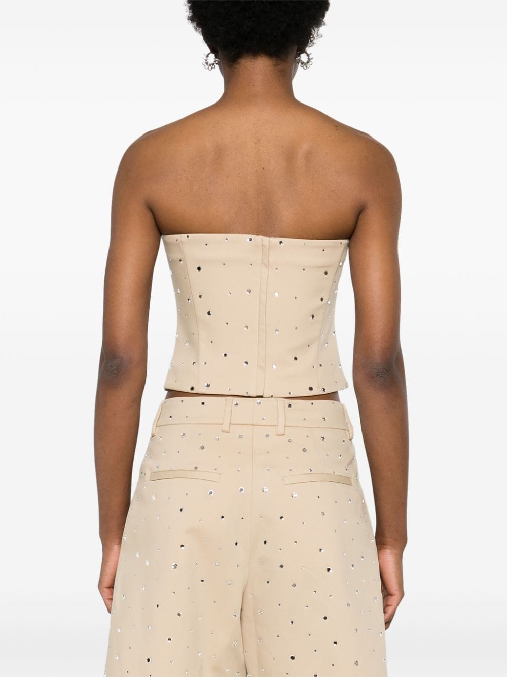 Shop Giuseppe Di Morabito Crystal-embellished Bandeau Top In Neutrals